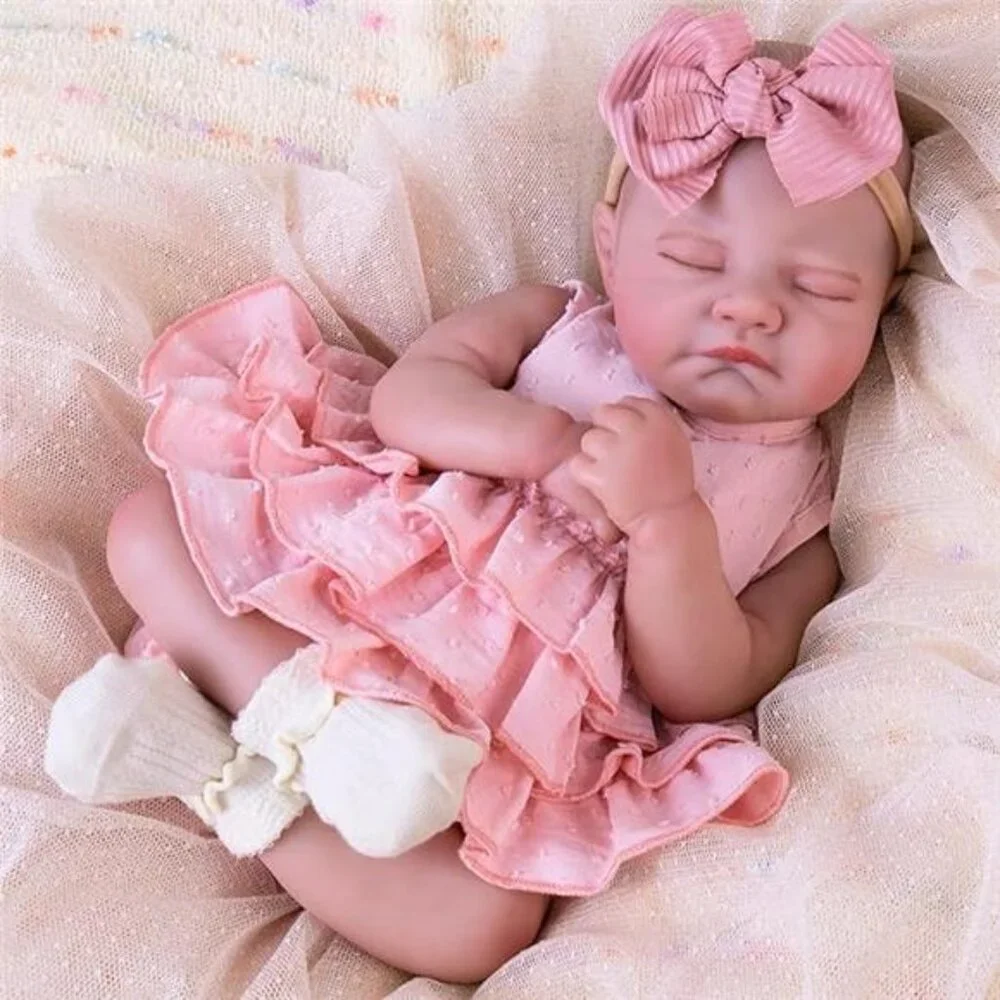 Reborn Baby Dolls Realistic Lifelike 20" Newborn Baby Doll Girls Feeding Kit - Picture 7 of 7